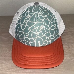 SmartWool Pepere Trucker Cap Hat Aqua Orange Adjustable Men's One Size